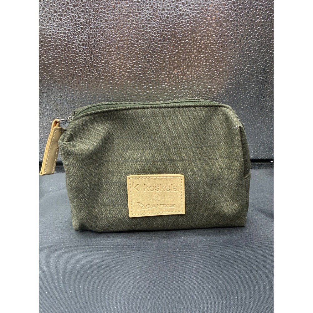 NWT KOSKELA X QANTAS Business Class Olive Green Canvas Travel Toiletry Bag